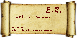 Elefánt Radamesz névjegykártya